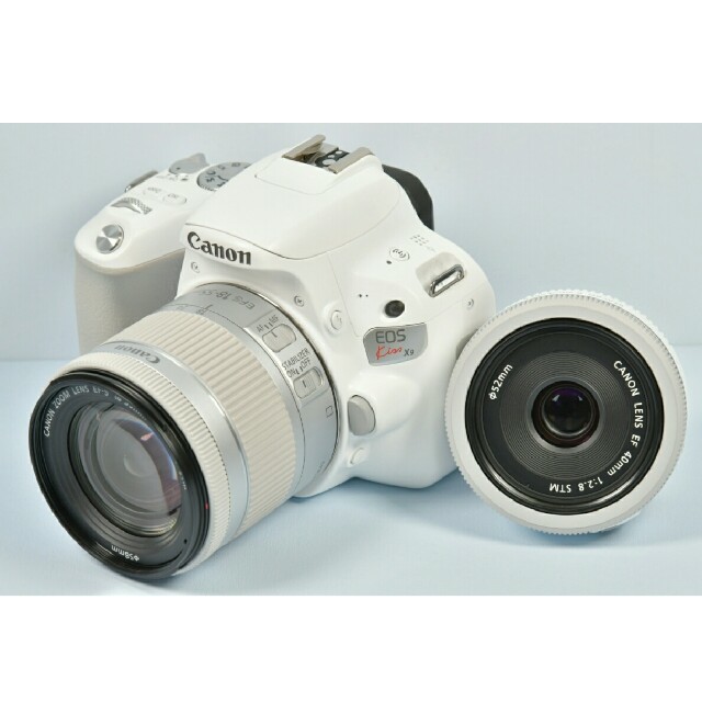 スマホ/家電/カメラ極上美品 Canon EOS Kiss x9 ホワイト ダブルレンズセット