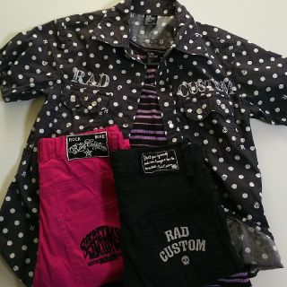 ラッドカスタム(RAD CUSTOM)のBeBe  RAD CUSTOM 130 パンツ シャツ まとめ売り(パンツ/スパッツ)