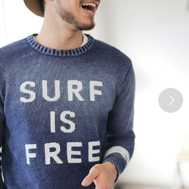 新品未使用 “SURF IS FREE”インディゴロゴニットプルオーバー