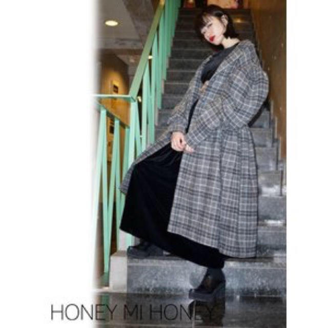 Honey mi Honey(ハニーミーハニー)のハニーミーハニー♡チェックコート♡ レディースのジャケット/アウター(ロングコート)の商品写真