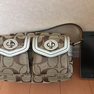 コーチ(COACH)のお値下げします！COACH シグネチャー ミニハンドバッグ(ハンドバッグ)