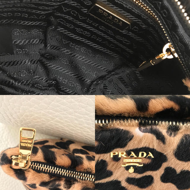 PRADA(プラダ)のプラダ ハラコ レオパード柄 ポーチ クラッチ 正規品 レディースのファッション小物(ポーチ)の商品写真