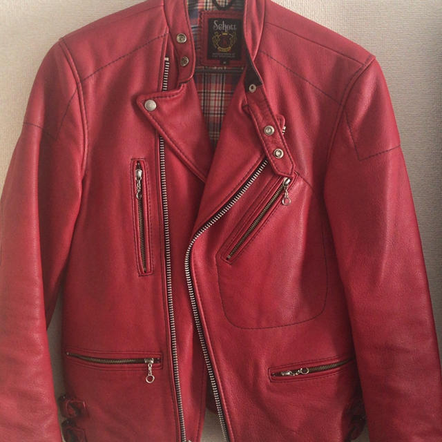 schott(ショット)のschott ライダース 赤 メンズのジャケット/アウター(ライダースジャケット)の商品写真