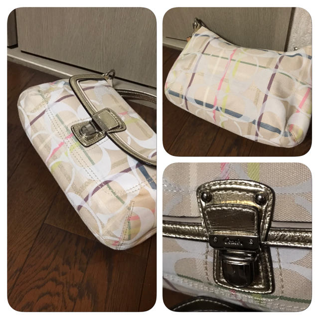 COACH(コーチ)の美品☆ベージュ系 マルチカラー 2way ショルダー  バック COACH レディースのバッグ(ショルダーバッグ)の商品写真