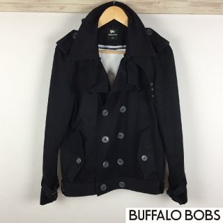 バッファローボブス(BUFFALO BOBS)の美品 バッファローボブズ トレンチコート ショート丈 ブラック(トレンチコート)