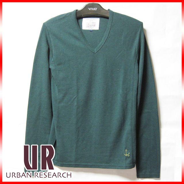 URBAN RESEARCH(アーバンリサーチ)のアーバンリサーチ ロングスリーブVネックシャツ グリーン メンズのトップス(Tシャツ/カットソー(七分/長袖))の商品写真