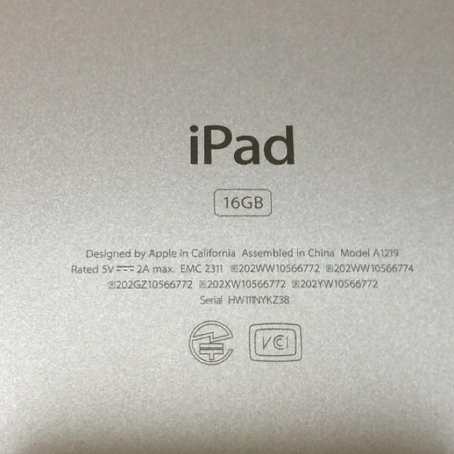 Apple(アップル)のiPad 16G 美品 スマホ/家電/カメラのPC/タブレット(タブレット)の商品写真