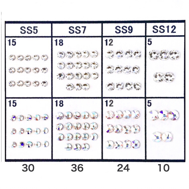 SWAROVSKI(スワロフスキー)の✩ネイルサイズ【スワロ】カラフルmix 144粒➕クリスタル&オーロラmix  コスメ/美容のネイル(デコパーツ)の商品写真