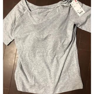 ユニクロ(UNIQLO)の新品ユニクロブラトップブラバレエネックTシャツXLサイズマタニティにも(マタニティ下着)