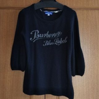 バーバリーブルーレーベル(BURBERRY BLUE LABEL)の【由美ちゃんさま専用】お値下げ◆バーバリーブルーレーベル  ロゴニット◆七分袖(ニット/セーター)