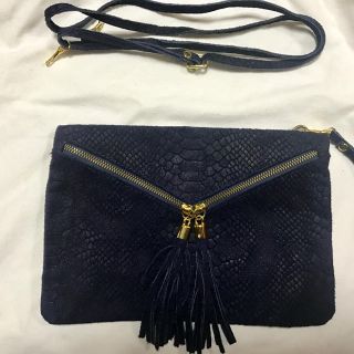 ザラ(ZARA)のイタリア購入 新品同様 パイソン型押し 牛革 2wayバッグ クラッチ (クラッチバッグ)