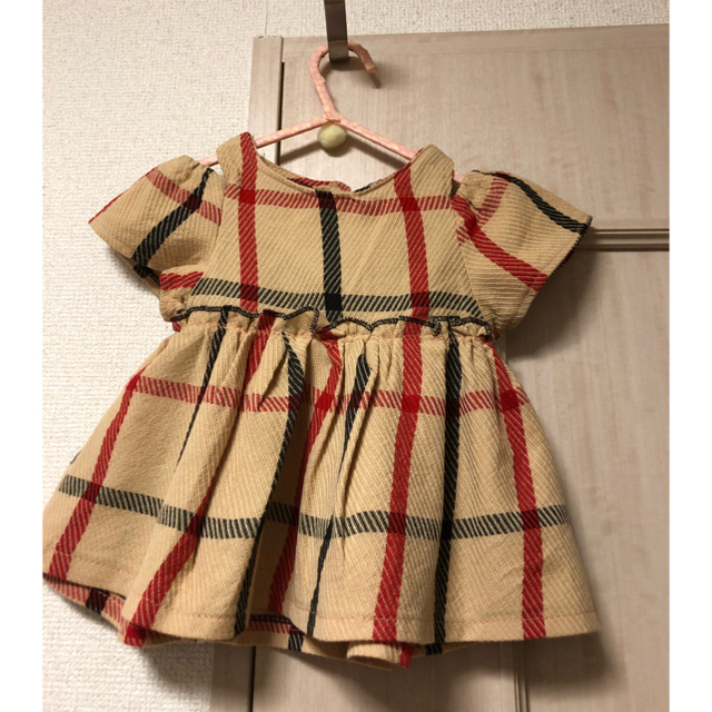 姉妹お揃い 肩あき ワンピース キッズ/ベビー/マタニティのキッズ服女の子用(90cm~)(ワンピース)の商品写真