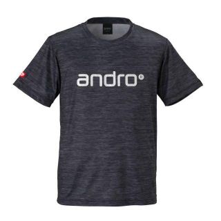 andro／アンドロ★ナパTシャツ メランジ★杢ダークグレー×シルバー★ＸＳ(卓球)