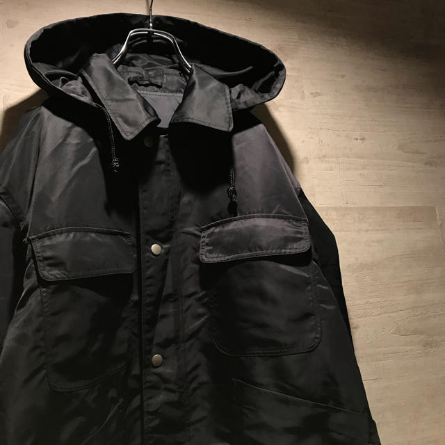 work shop yohji yamamoto ナイロンワークコート 古着 黒 クリアランス ...