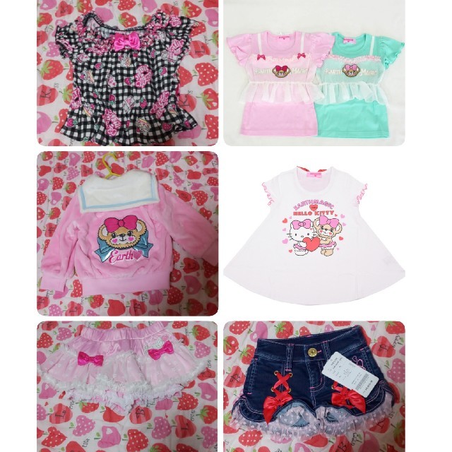 EARTHMAGIC(アースマジック)の100、110セット キッズ/ベビー/マタニティのキッズ服女の子用(90cm~)(Tシャツ/カットソー)の商品写真