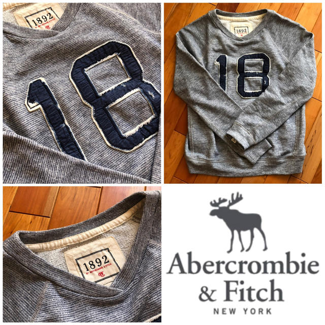 Abercrombie&Fitch(アバクロンビーアンドフィッチ)のAbercrombie&Fitch V字ボーダートレーナー レディースのトップス(トレーナー/スウェット)の商品写真