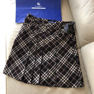 バーバリーブルーレーベル(BURBERRY BLUE LABEL)のバーバリーブルーレーベル チェックスカート  前プリーツ 36(ひざ丈スカート)