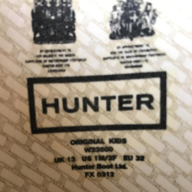 HUNTER(ハンター)のHUNTER キッズレインブーツ 19.0 UK13 キッズ/ベビー/マタニティのキッズ靴/シューズ(15cm~)(長靴/レインシューズ)の商品写真