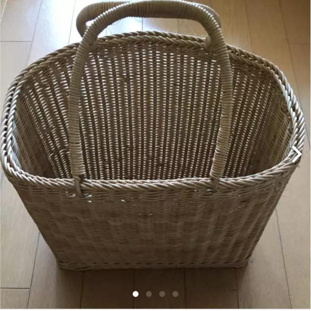 ラタン カゴ かご 籠 収納 木製 ツル 藤蔓 バスケット ピクニック レディースのバッグ(かごバッグ/ストローバッグ)の商品写真