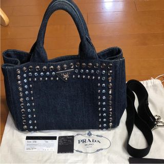 プラダ(PRADA)のannnnr様専用☆プラダ カナパ ビジュー ブルーデニム(トートバッグ)