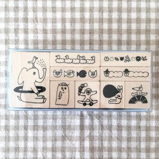 【AIUEO】スタンプセット(印鑑/スタンプ/朱肉)