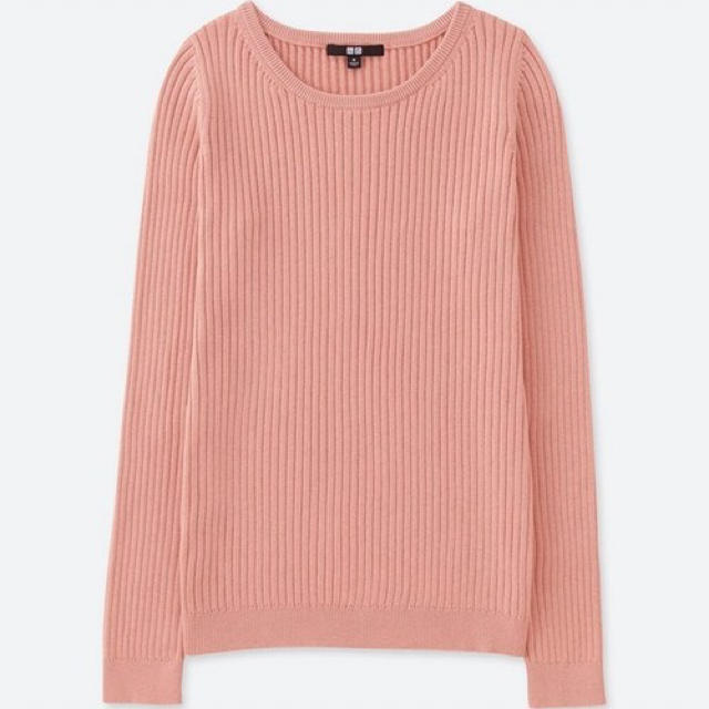 UNIQLO(ユニクロ)の値下げしました！UNIQLO コットンカシミヤリブセーター PINK Lサイズ レディースのトップス(ニット/セーター)の商品写真