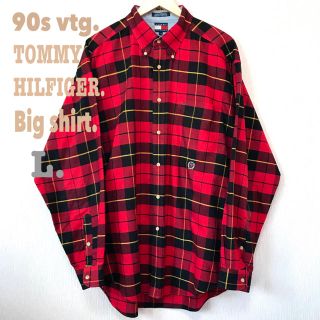 トミーヒルフィガー(TOMMY HILFIGER)のusu1919さん専用 90s トミー ヒルフィガー チェックシャツ L(シャツ)