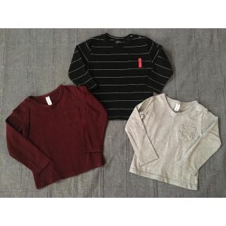 ザラキッズ(ZARA KIDS)の美品！hutahutaシックでシンプルな長袖カットソー3枚セット90！(Tシャツ/カットソー)