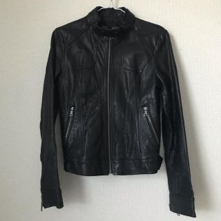 ブラックバイマウジー(BLACK by moussy)の超美品 ほぼ未使用品★ ライダースジャケット  ブラック(ライダースジャケット)