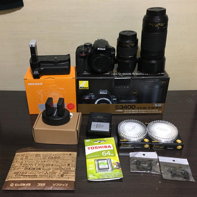 【美品】Nikon D3400 ダブルズームキット 18-55 70-300