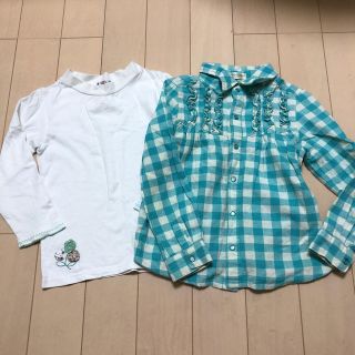 ニシマツヤ(西松屋)の(60) ロンT & ブラウス セット 120cm(Tシャツ/カットソー)