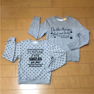 女の子 トレーナー 160 グレー 2着セット 中古&新品 ノンブランド(Tシャツ/カットソー)