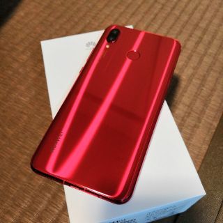 Huawei nova3 赤 新品同様品(スマートフォン本体)