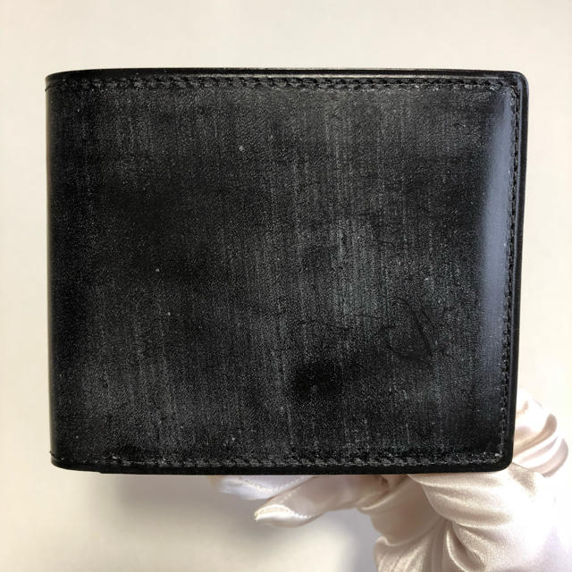 GANZO(ガンゾ)の【新品】GANZO ＊ シンブライドル二つ折り財布 ブラック メンズのファッション小物(折り財布)の商品写真