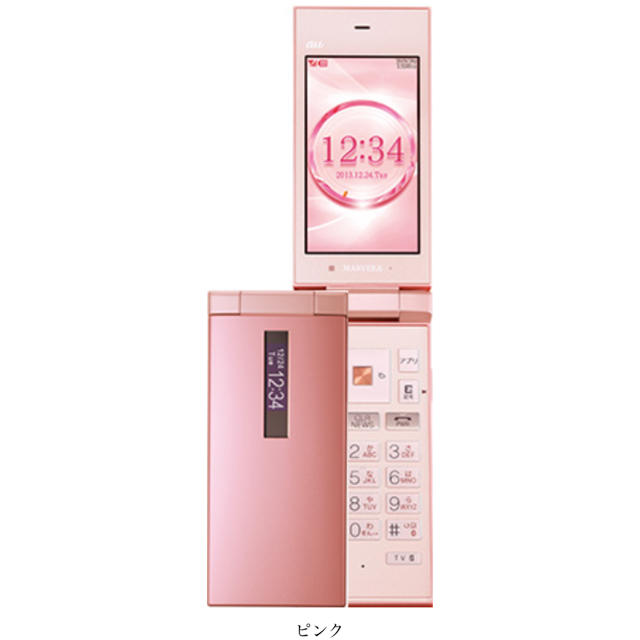 京セラ(キョウセラ)の#携帯電話#au#京セラ#MARVERA#ピンク スマホ/家電/カメラのスマートフォン/携帯電話(携帯電話本体)の商品写真