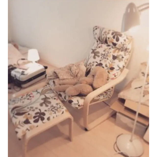 IKEA ポエング アームチェア 美品 椅子/ソファー/フットスツール