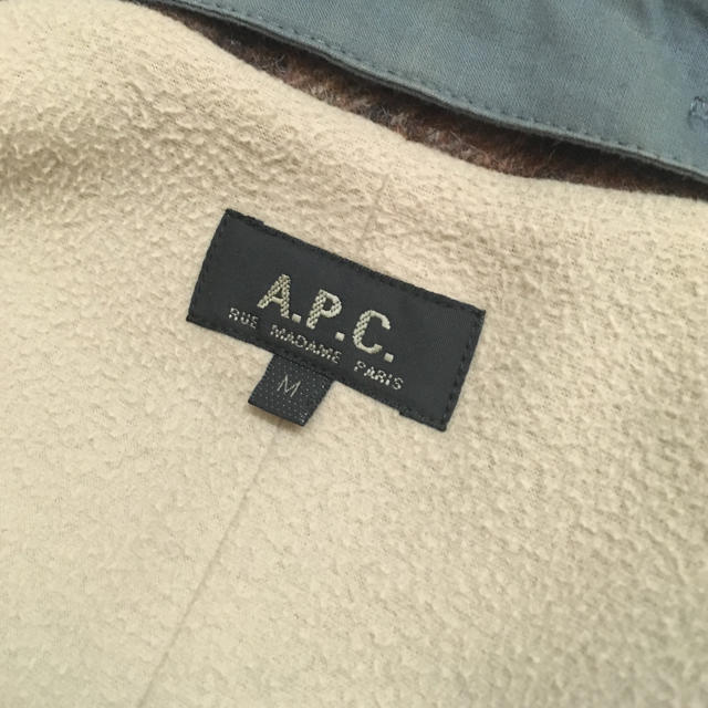 A.P.C(アーペーセー)のA.P.C ブルー×マロン チェック ブルゾン クリーニング済み Mサイズ メンズのジャケット/アウター(ブルゾン)の商品写真