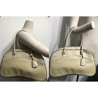 プラダ(PRADA)の●17万プラダ希少サイズ総レザー革ショルダーボストンバッグボーリング大き目●良美(ボストンバッグ)