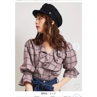 トランテアンソンドゥモード(31 Sons de mode)の完売商品♡チェックフロントフリルブラウス♡(シャツ/ブラウス(長袖/七分))