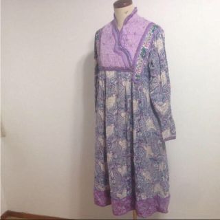 vintage 古着屋 インド綿ワンピース(ロングワンピース/マキシワンピース)