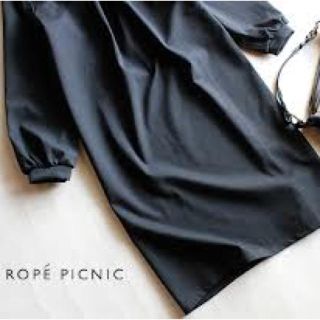 ロペピクニック(Rope' Picnic)のロペピクニック 秋冬タックコクーンワンピース黒(ひざ丈ワンピース)