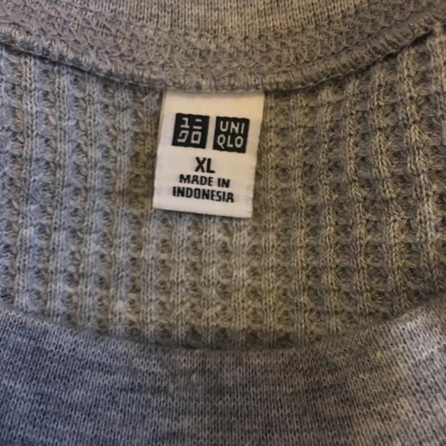 UNIQLO(ユニクロ)のユニクロ ワッフルクルーネックT  7分袖 グレー レディースのトップス(Tシャツ(長袖/七分))の商品写真