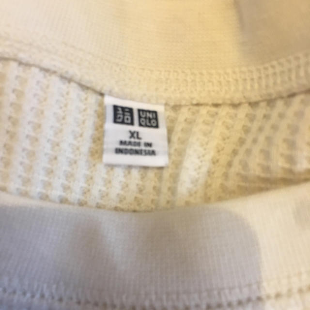 UNIQLO(ユニクロ)のユニクロ ワッフルクルーネックT 7分袖 オフホワイト レディースのトップス(Tシャツ(長袖/七分))の商品写真