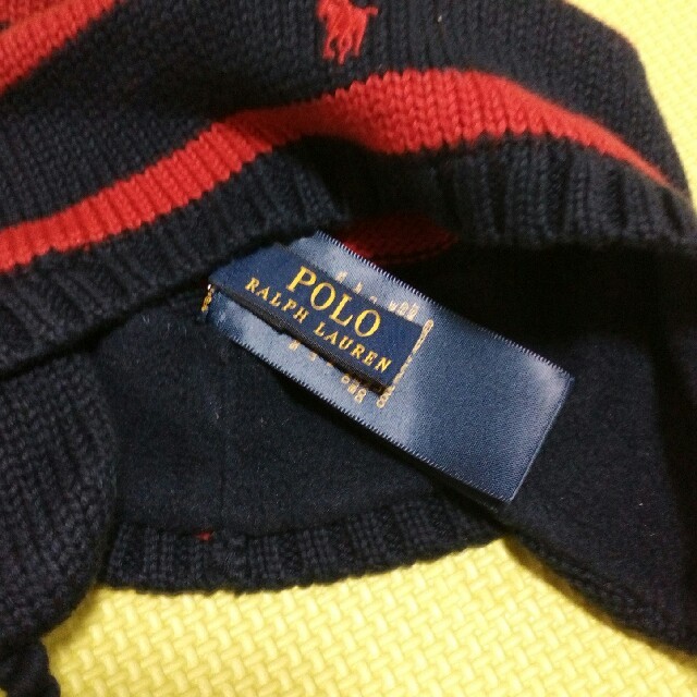 Ralph Lauren(ラルフローレン)の美品　ラルフローレン　ニット帽　42センチ キッズ/ベビー/マタニティのベビー服(~85cm)(その他)の商品写真