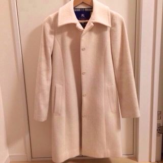 バーバリー(BURBERRY)のBURBERRY アンゴラコート 美品(ロングコート)