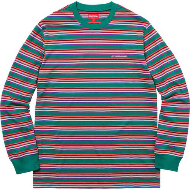 supreme Multi Stripe L/S Top 18ss M ロンT