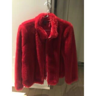 ファーコート、ジャケット(赤色)-