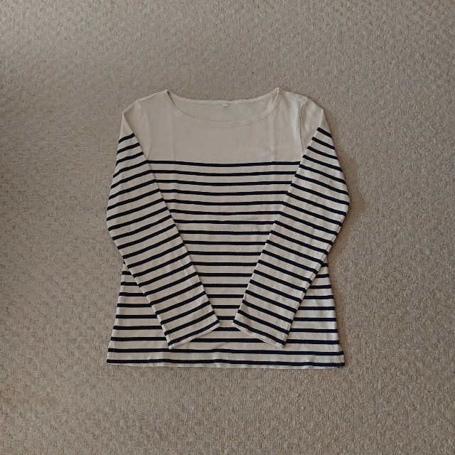 MUJI (無印良品)(ムジルシリョウヒン)の無印良品 ボーダーTシャツ レディースのトップス(Tシャツ(長袖/七分))の商品写真
