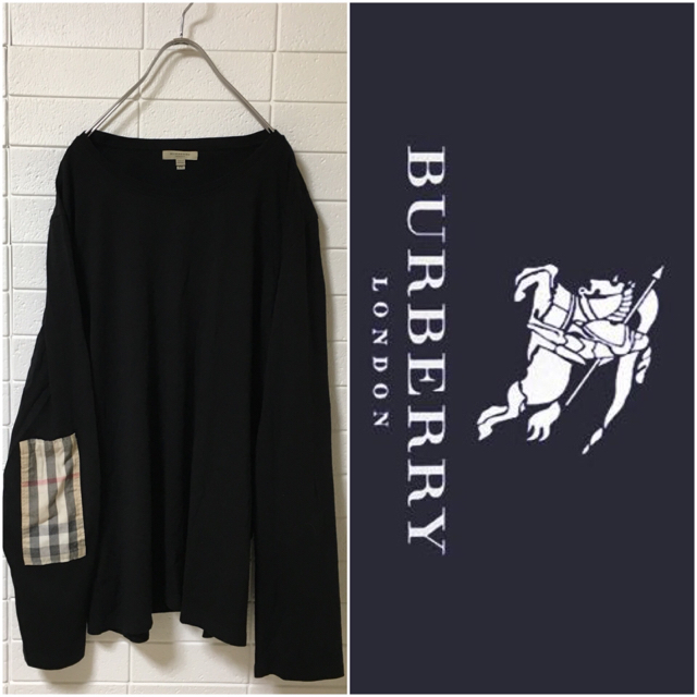 BURBERRY(バーバリー)のBURBERRY LONDON  肘ノバチェック切替 ロンＴ  ２Ｌ レディースのトップス(シャツ/ブラウス(長袖/七分))の商品写真