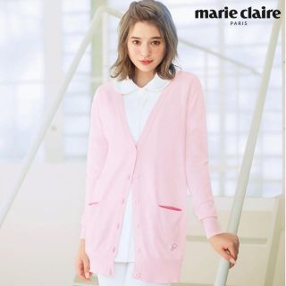 マリクレール(Marie Claire)のみぃな様専用 marie claire 抗ピル発熱配色使いロングカーディガン(カーディガン)